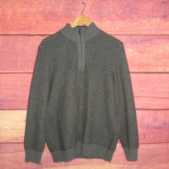 Joseph Abboud Wool Blend 1/4 Zip Gray Knit Sweater - XL - Picture 5 of 6